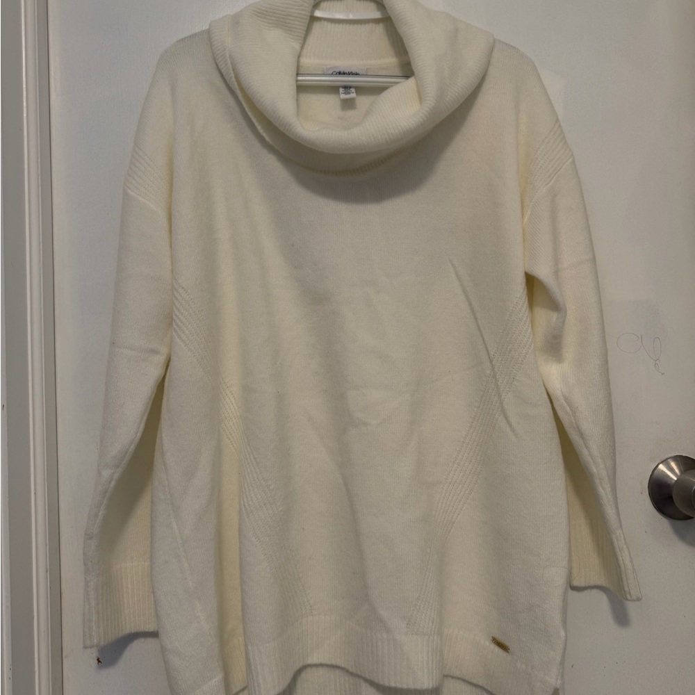 Calvin Klein Cream Cowl Neck Sweater